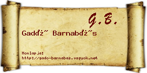 Gadó Barnabás névjegykártya